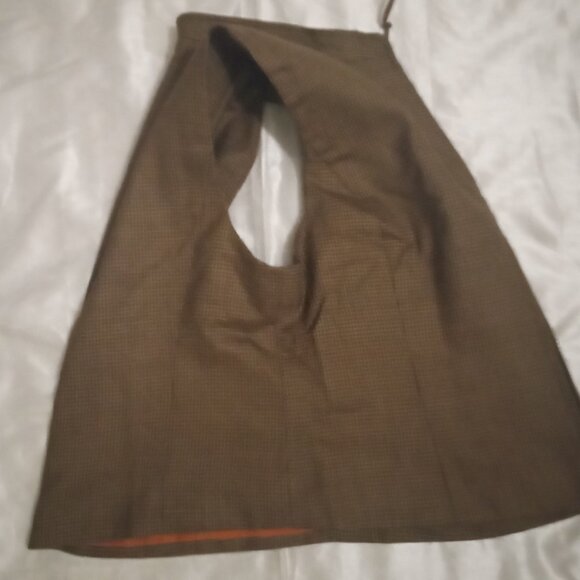 reed men's vest zipper sizeXL 100% wool brown/cream checked preppy busniness - Picture 6 of 8